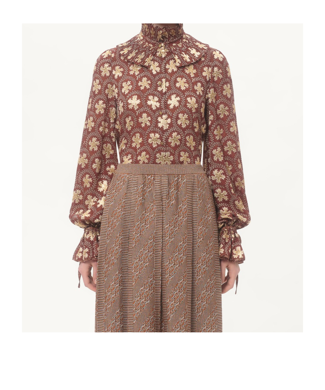 Valentino Ruffled Metallic Silk-blend Jacquard Blouse In Multi-color
