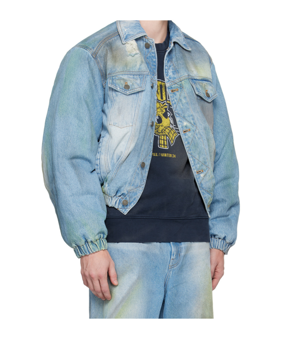 Egonlab Long-sleeved Denim Cotton Suit In Blue