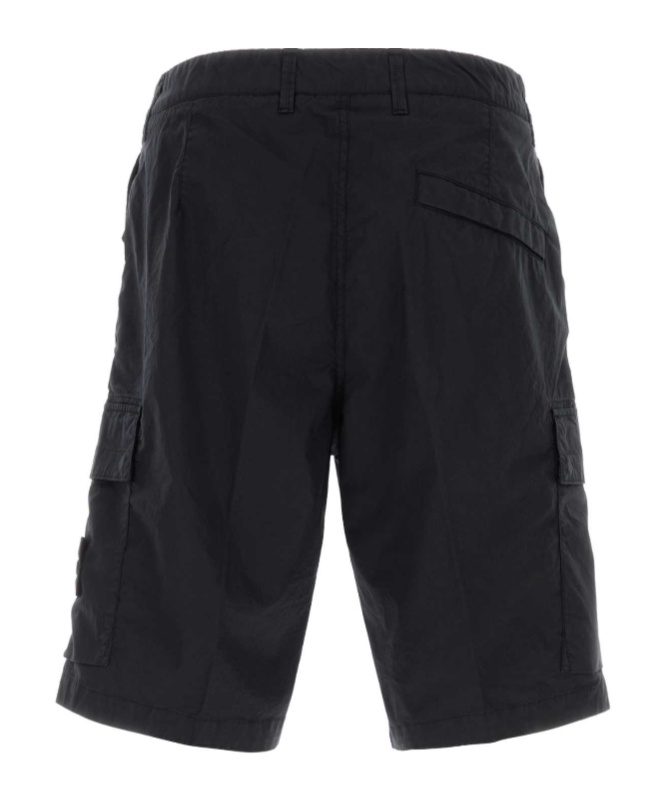Stone Island Logo Badge Bermuda Shorts In Black