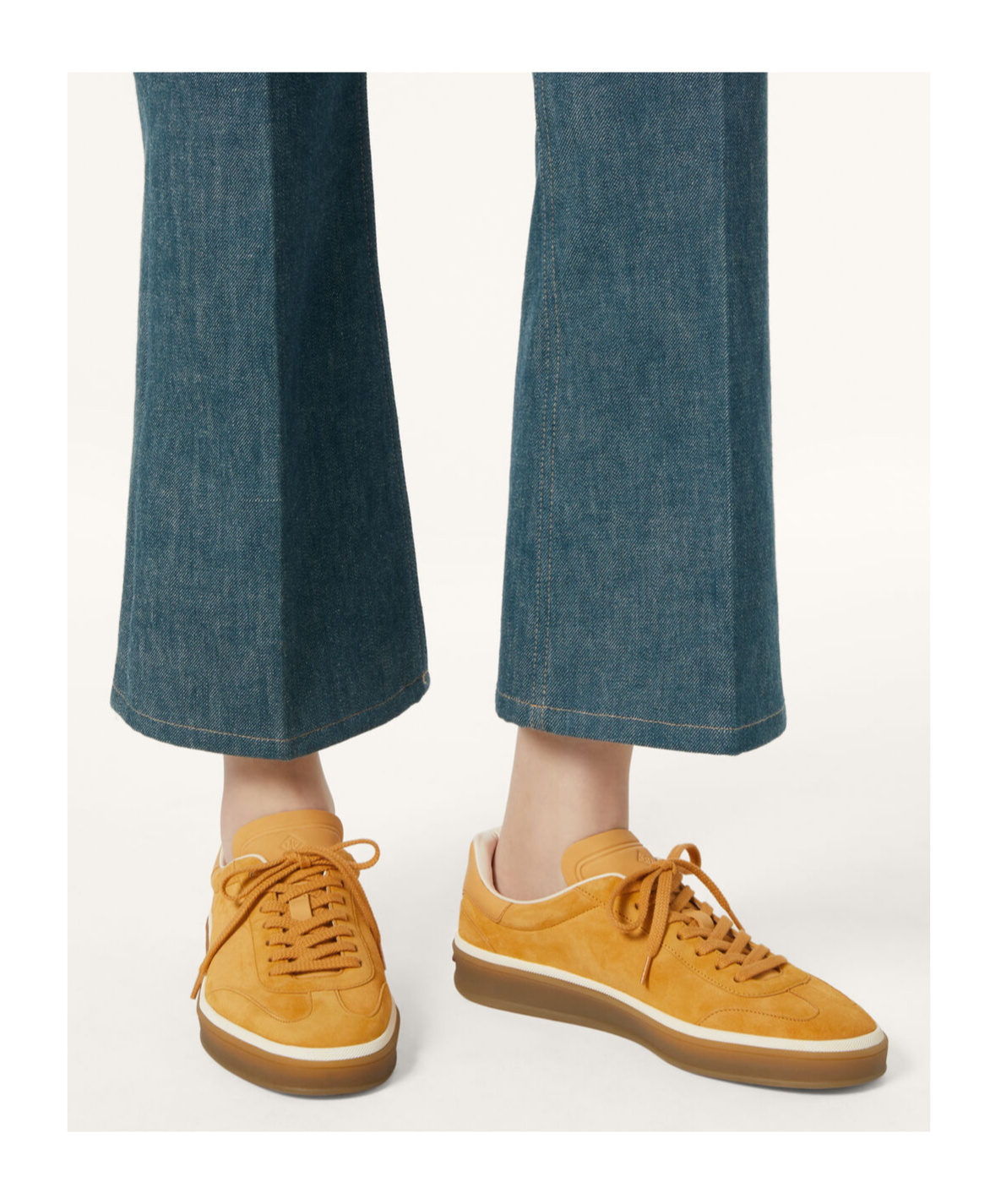 Loro Piana Round Head Low-cut Casual Shoes In Saffron Tea