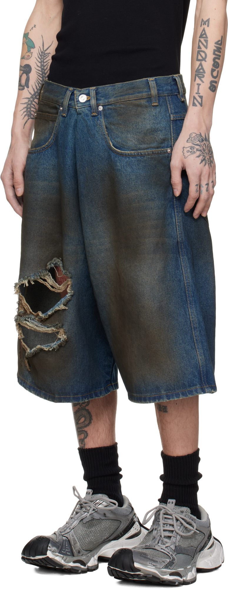 Lu'u Dan Blue Kriss Kross Denim Shorts In Blue