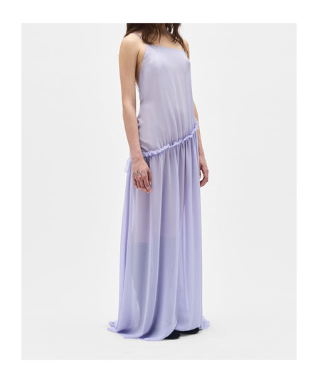 Ann Demeulemeester Neta Long Deconstructed Dress In Lavender