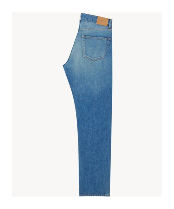 Saint Laurent Mick Long Jeans In Norwegian Blue Denim In Blue