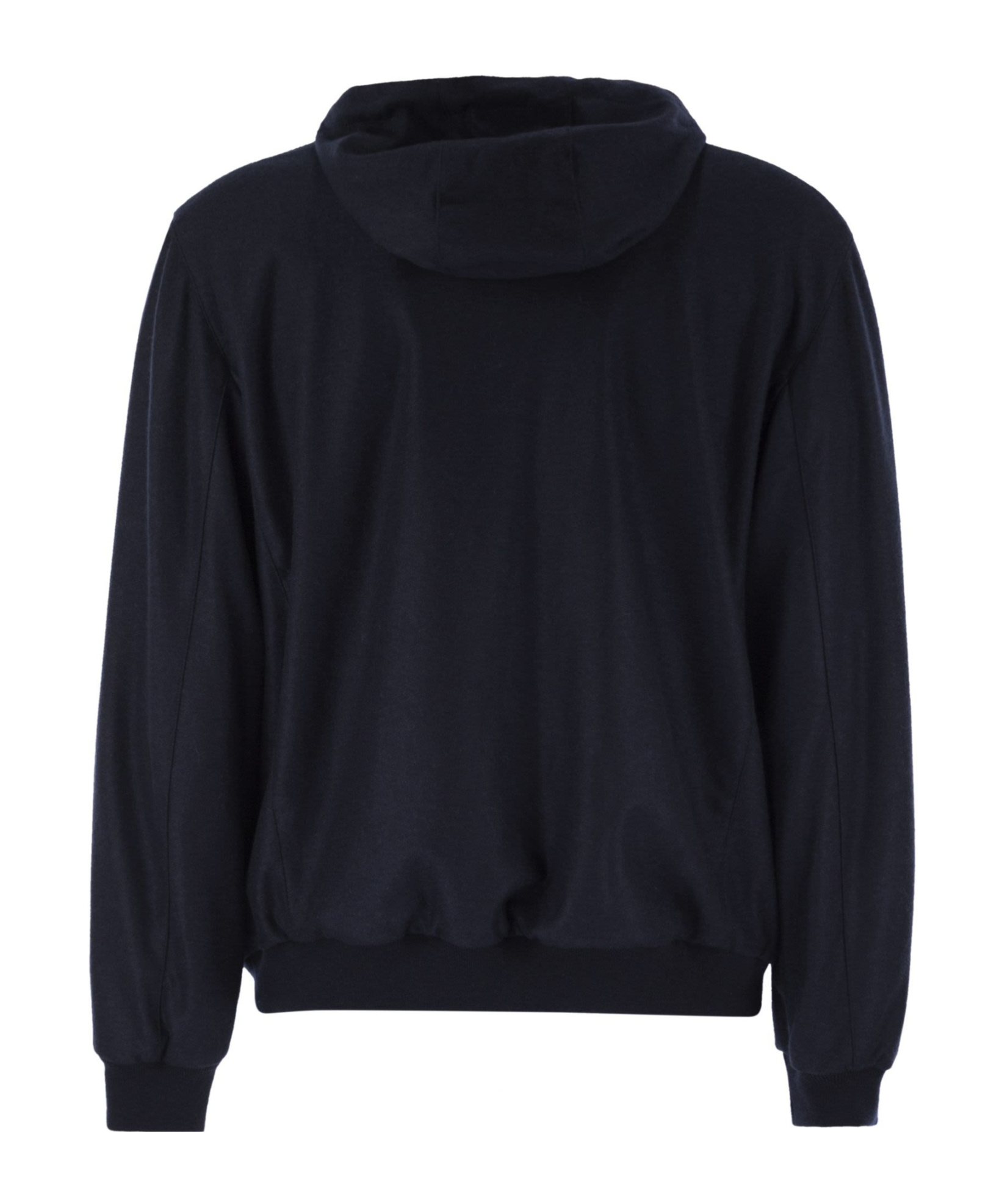 Fedeli Reversible Bomber Jacket With Hood In Cashmere Flannel And Airstop In Black