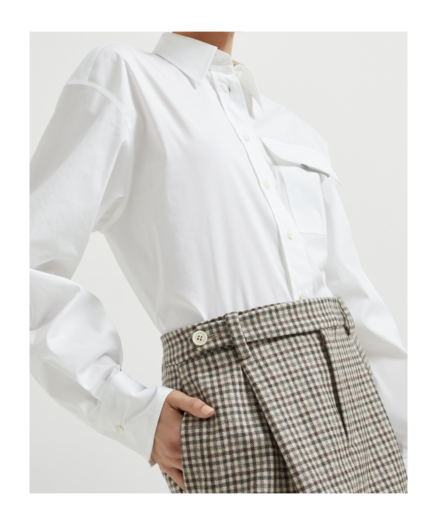 Brunello Cucinelli Virgin Wool Checked Flannel Mini Skirt In Multi