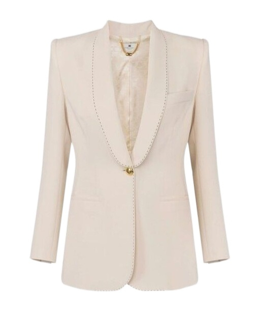 Elisabetta Franchi Single-breasted Jacket Tailored Silhouette In Nude