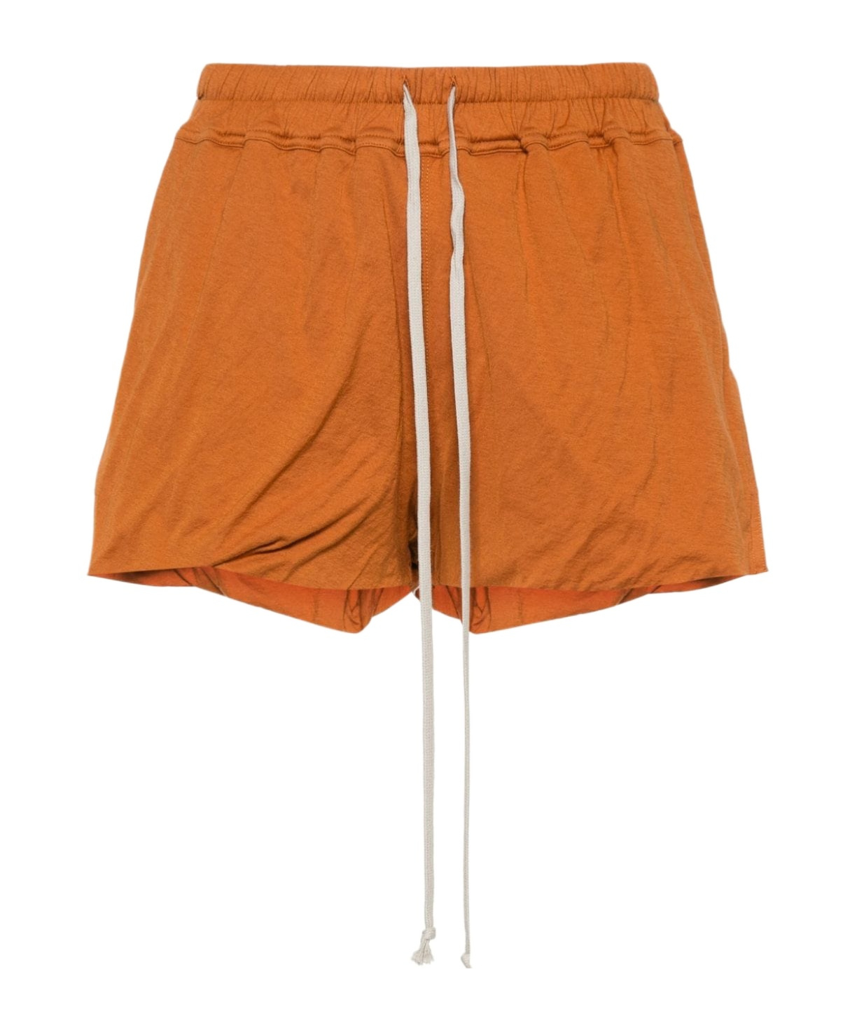 Rick Owens Side-slits Jersey Shorts In Orange