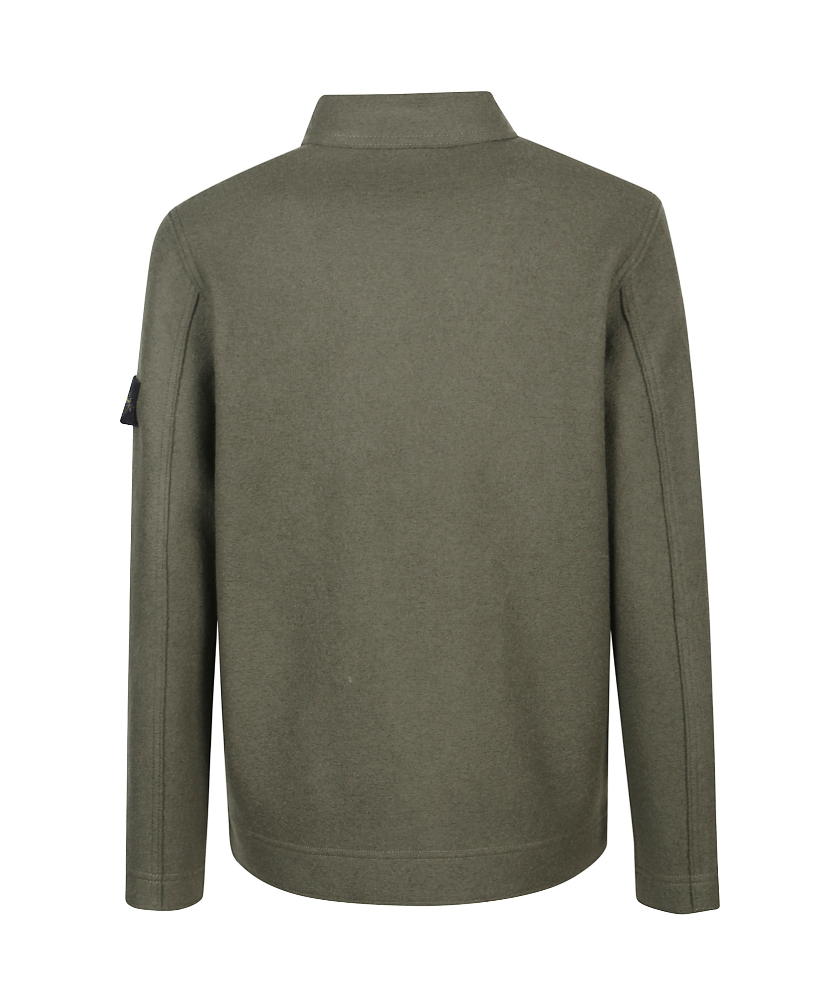 Stone Island Men's Wool Blend Snap Front Overshirt In Green