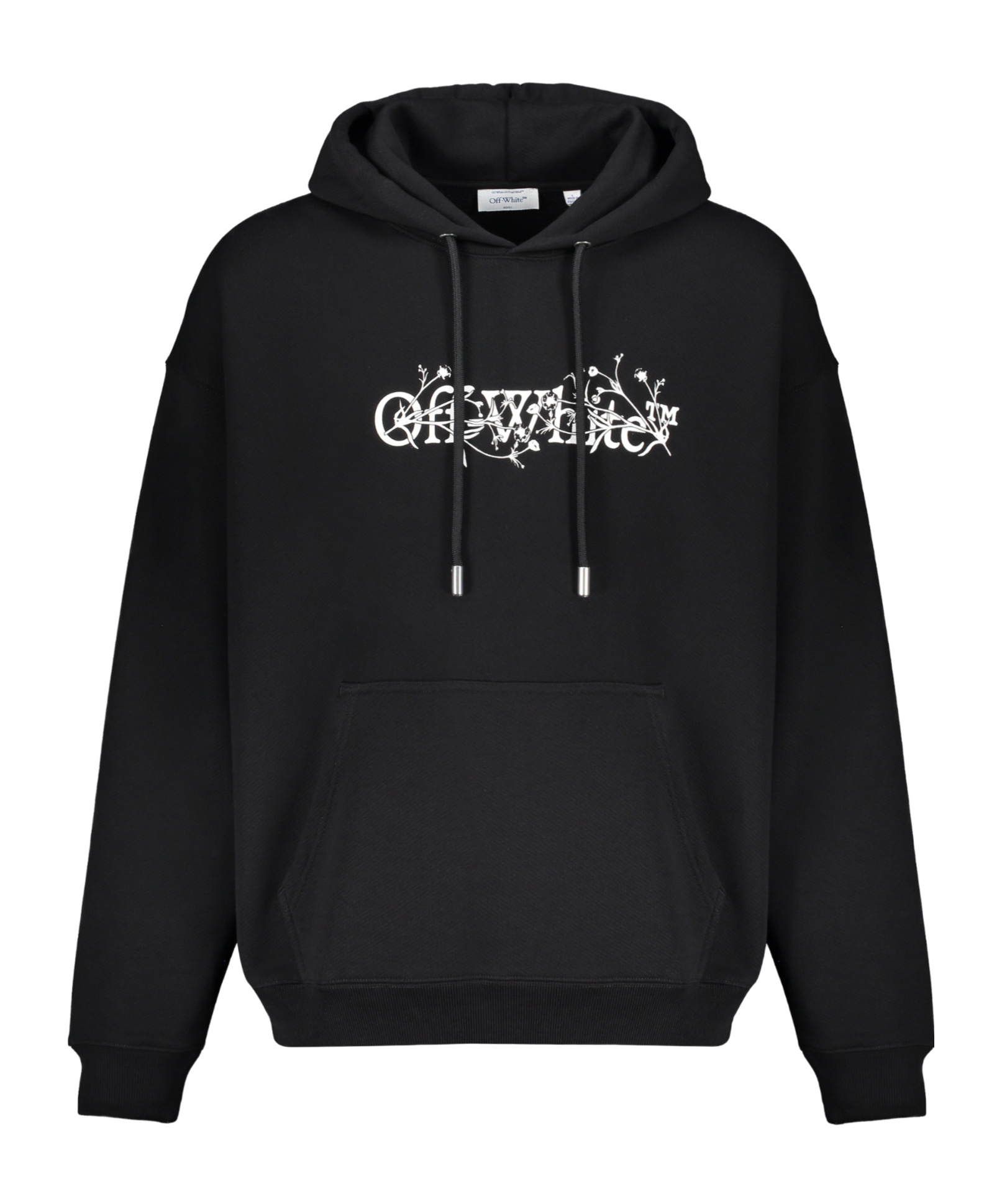Off-white Bookish Printed French Cotton-terry Hoodie In Black