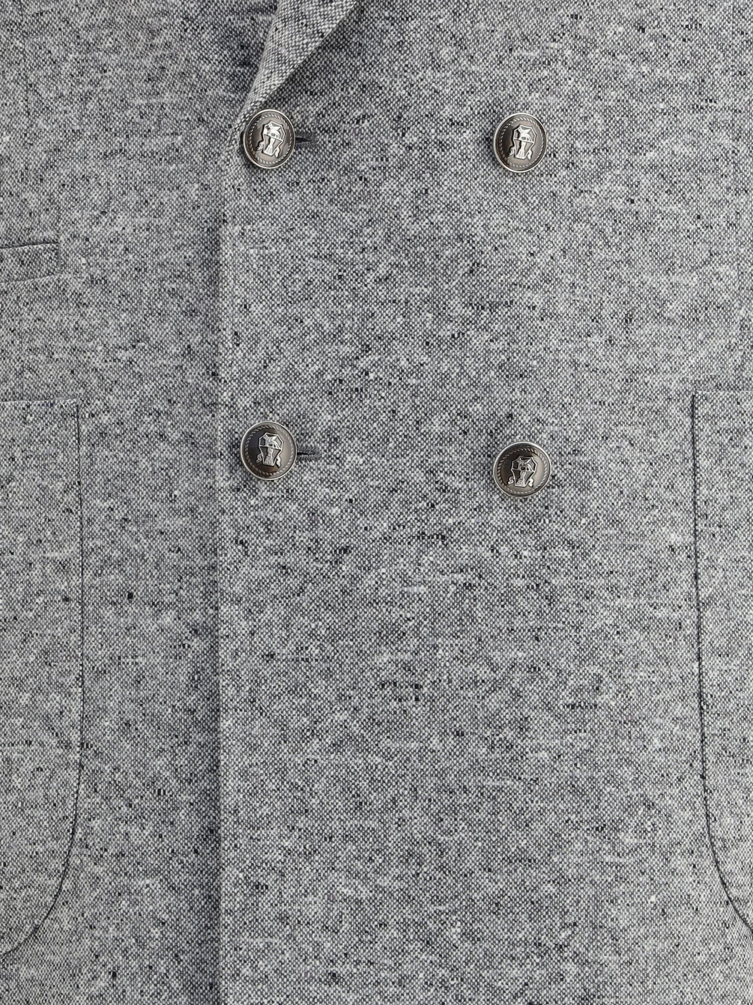 Brunello Cucinelli Men Wool And Cashmere Buttoned Grisaille Suit In Gray