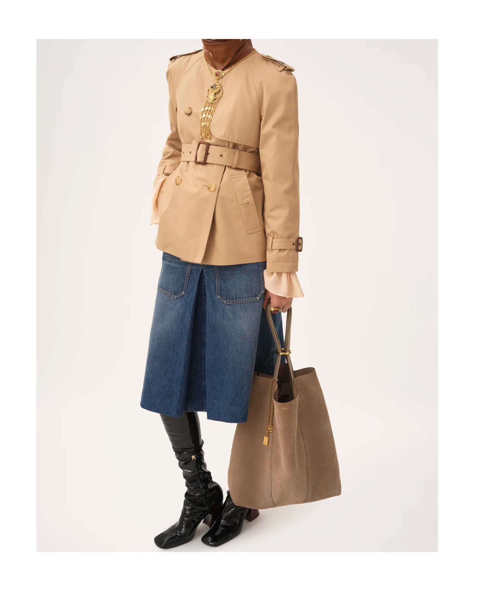 Chloé Large Double-handle Shoulder Bag In Brown