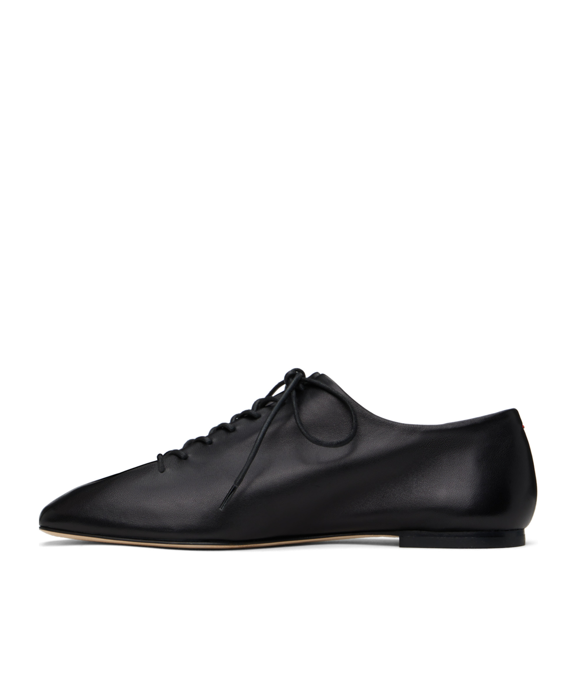 Shop Aeyde Leather Oxford Shoes In Black