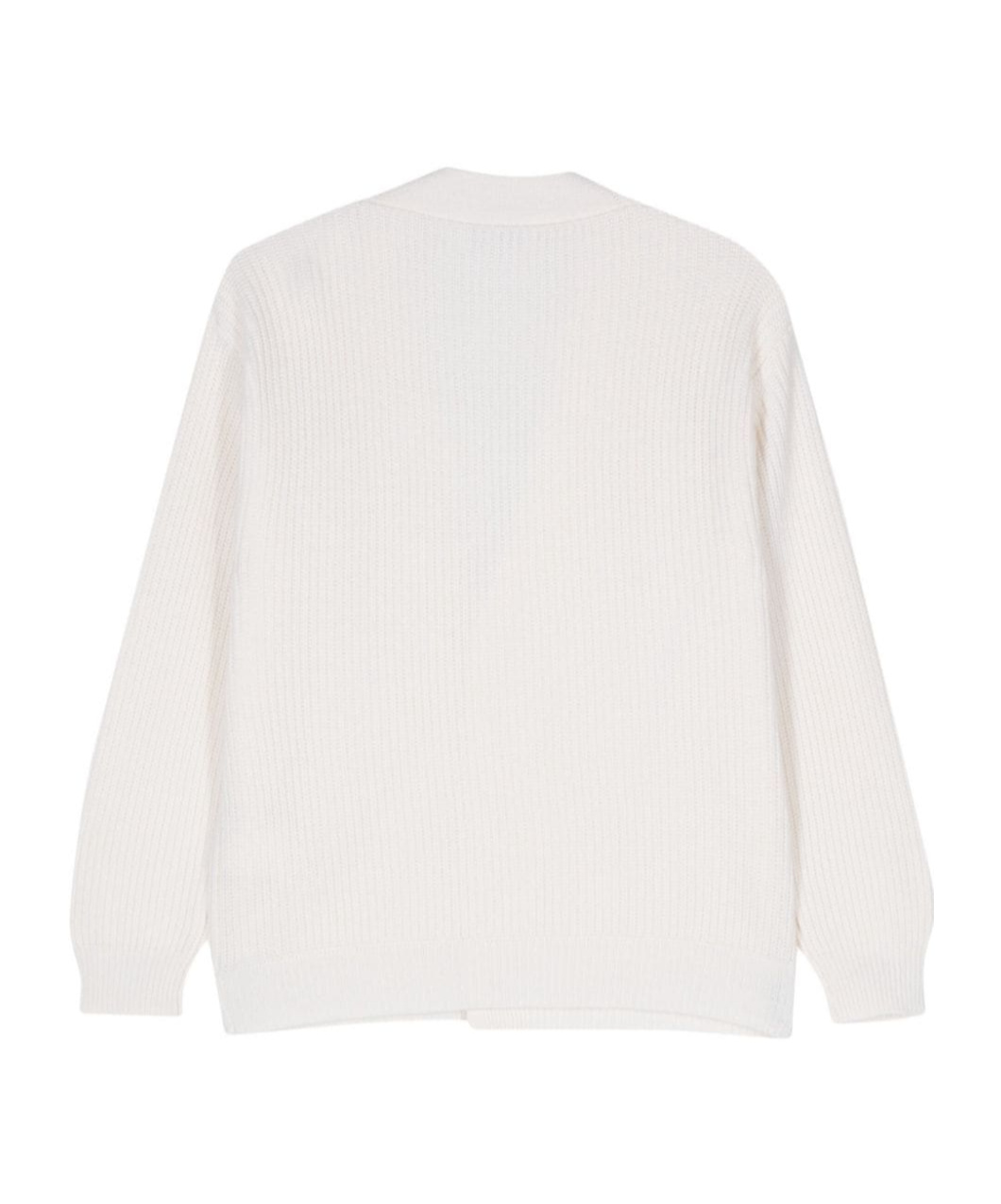 Lardini Knit Cardigan With V-neck And Natural Button Closure In White