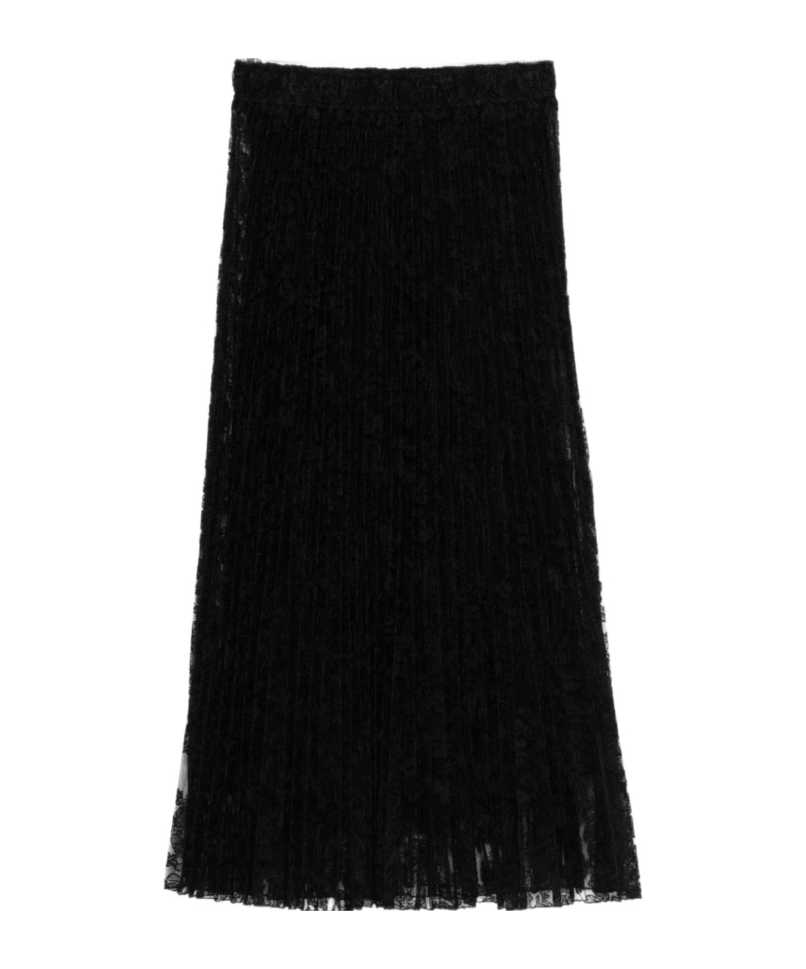 Ermanno Scervino Midi A-line Skirt Lace Overlay In Black