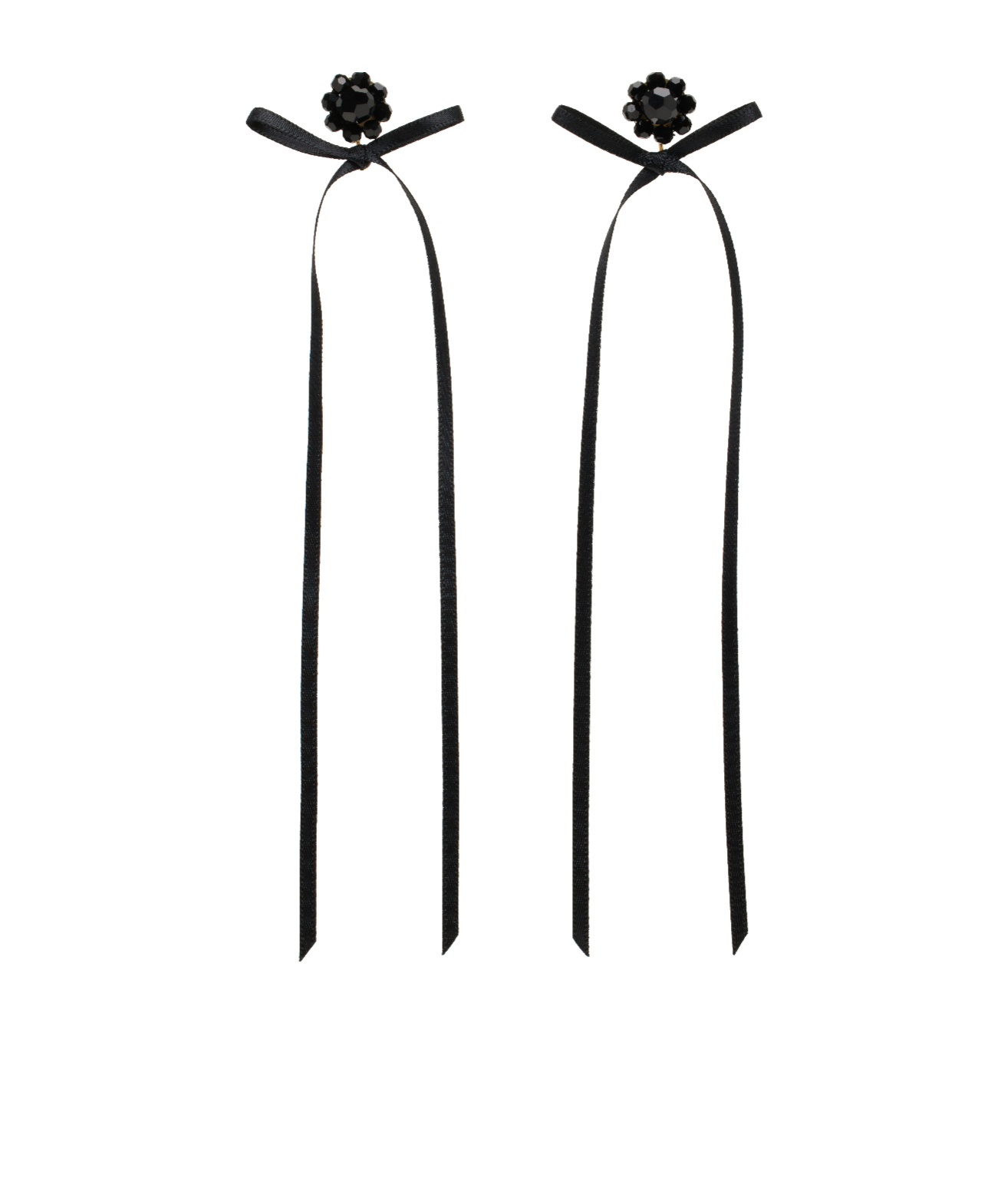 Simone Rocha Black Bow Ribbon Stud Earrings In Black