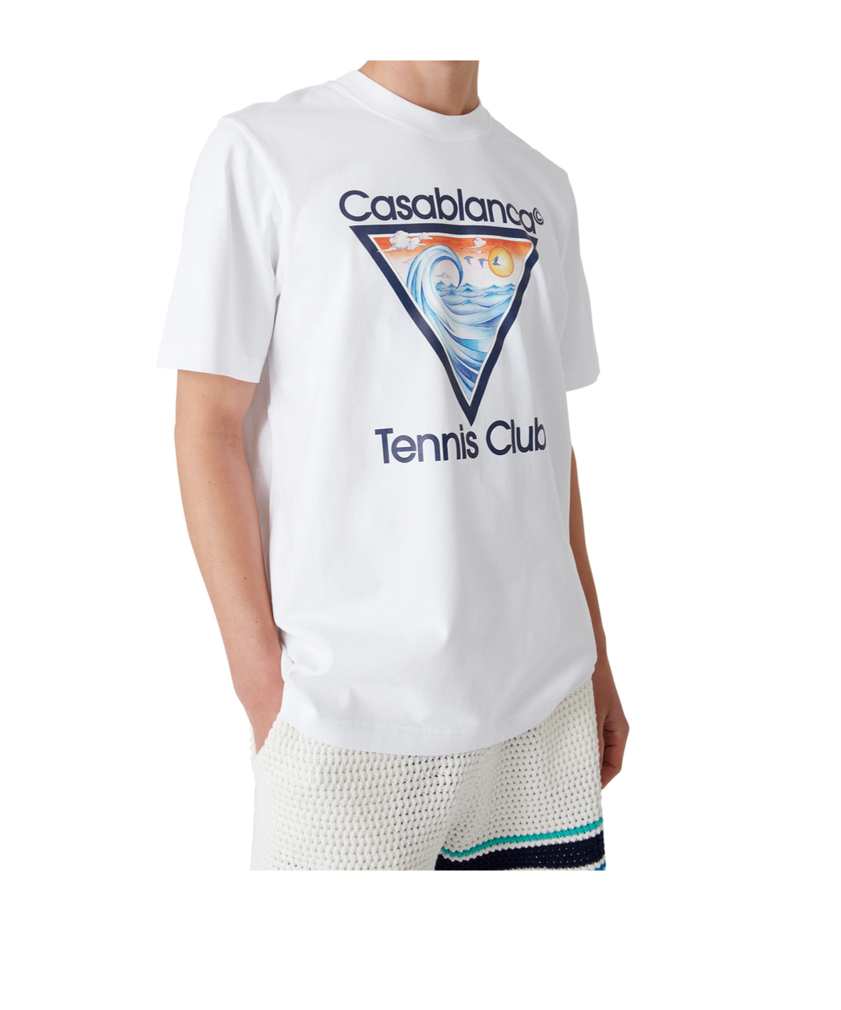 Casablanca White Tennis Club Print T-shirt In White