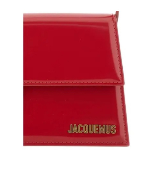 Jacquemus Patent Leather Le Bambino Long Shoulder Bag In Red