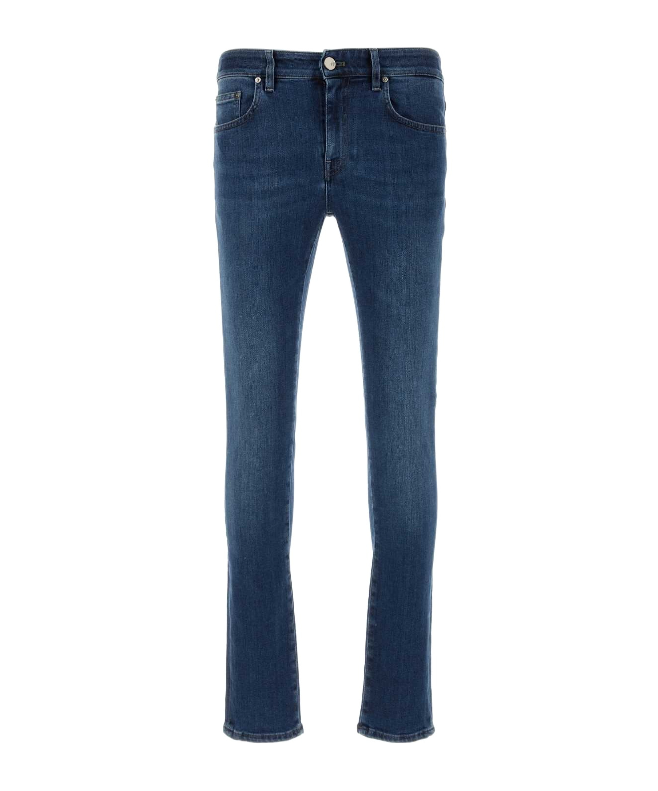 Pt Torino Logo Patch Button Detailed Skinny Jeans In Blue