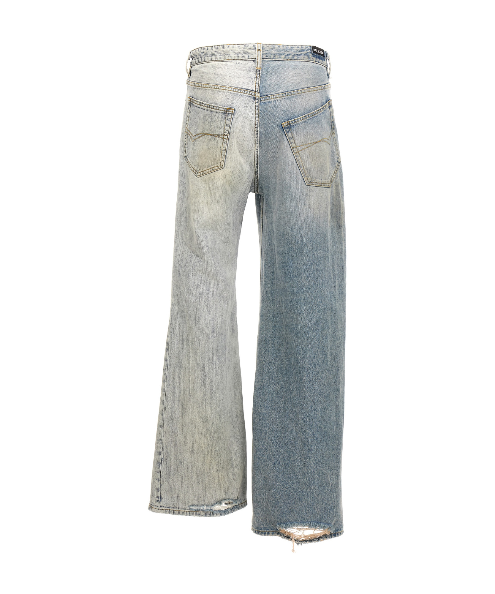 Balenciaga Fifty-fifty Jeans Light Blue In Gray