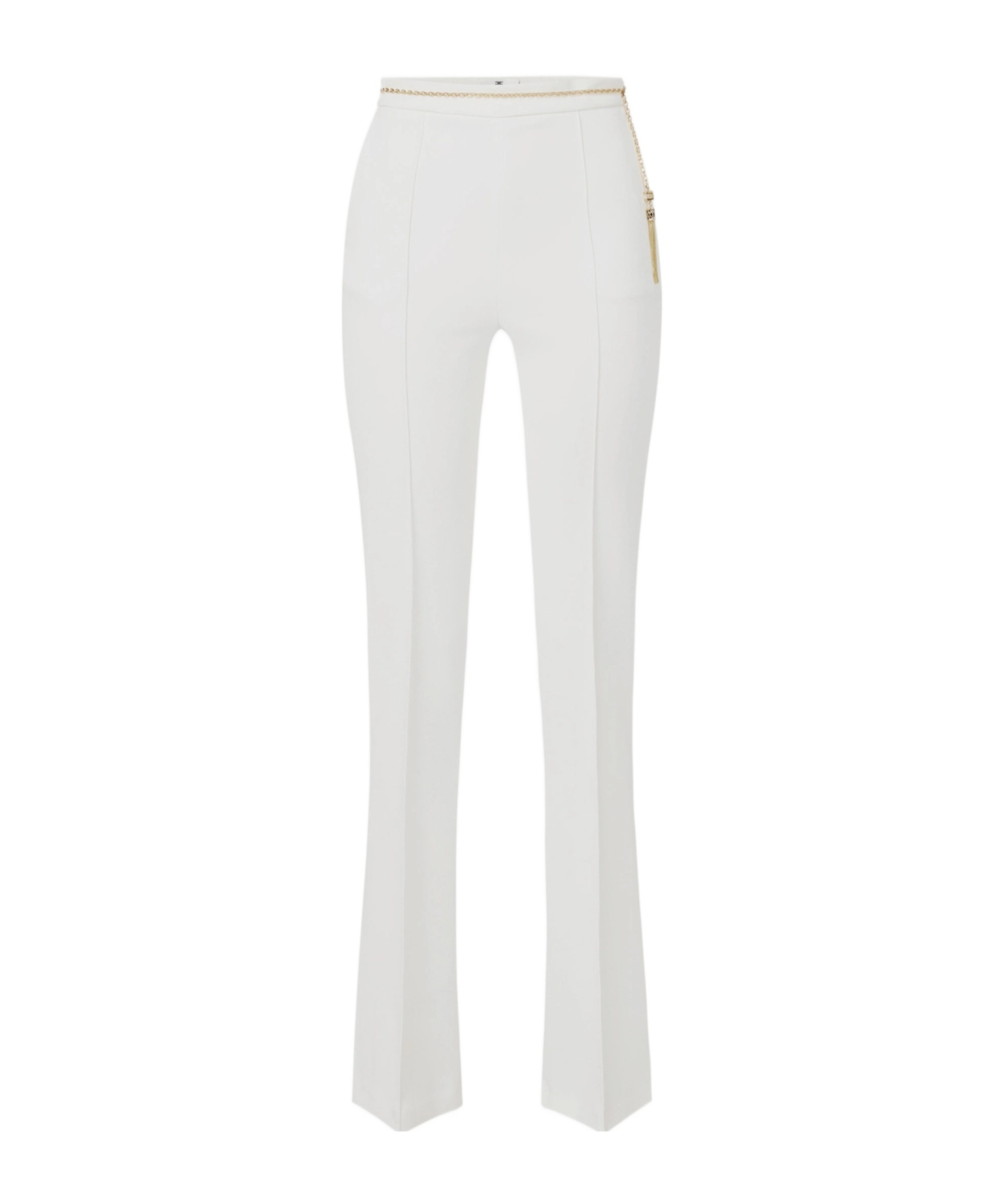 Elisabetta Franchi Chain Detailed Trousers In White