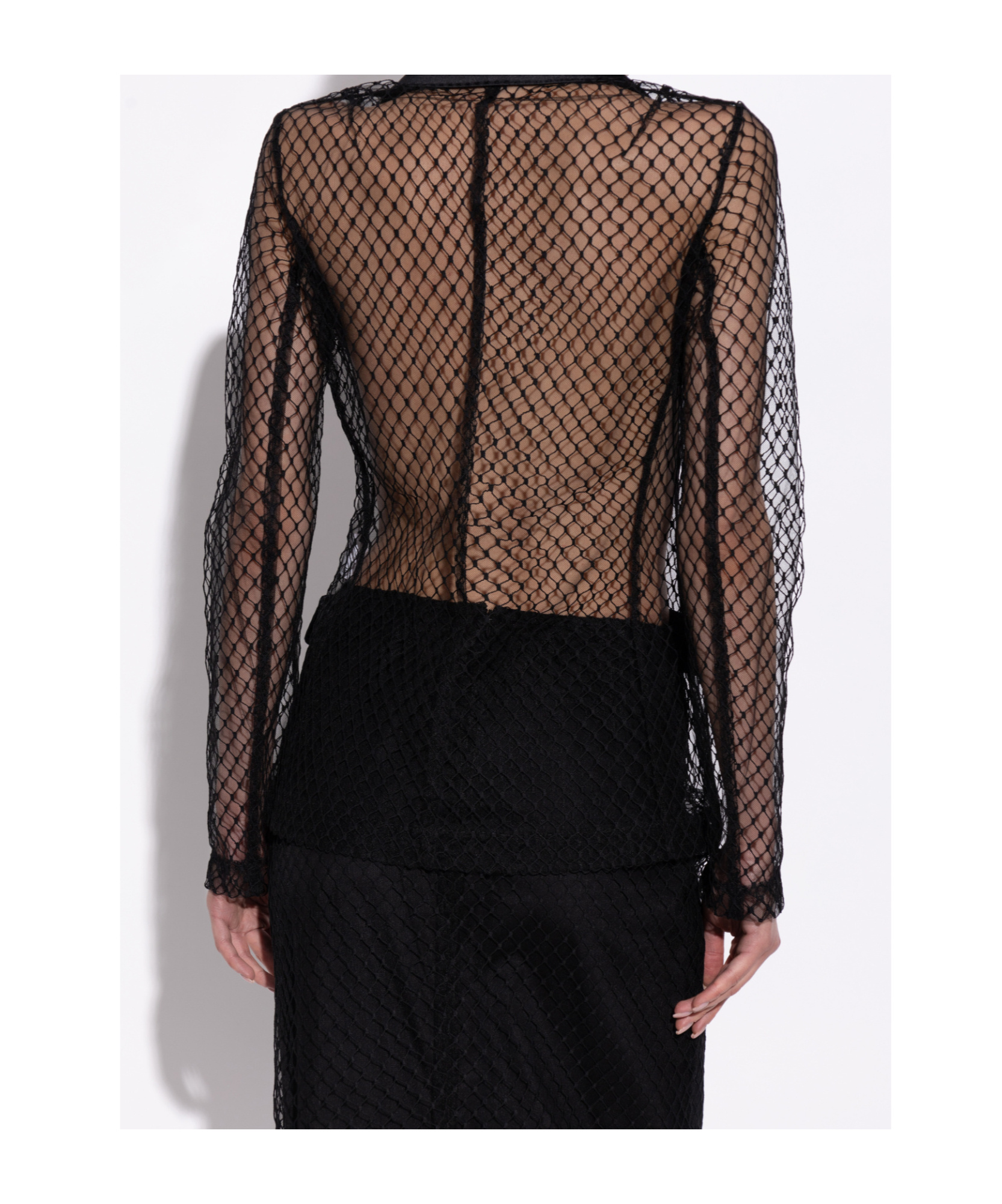 Dolce & Gabbana Single-breasted Mesh Jacket In Black