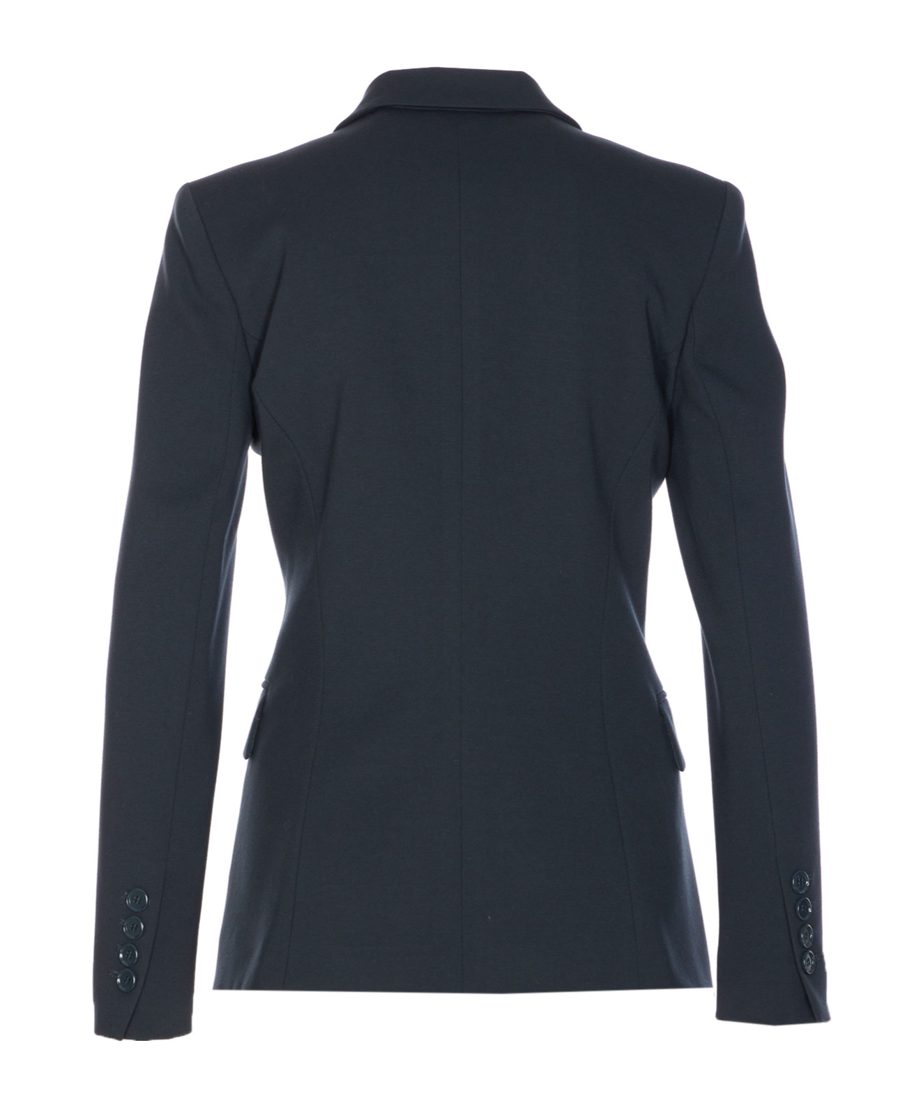 Pinko Tailored Jacket With Flap Pockets And Notched Lapels In Blue