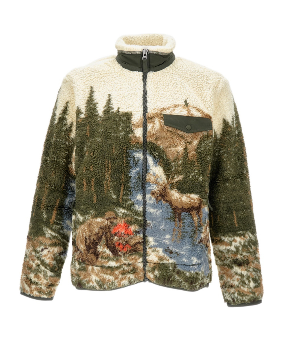 Polo Ralph Lauren Ralph Lauren Pile Fleece Graphic Jacket In Animal Print