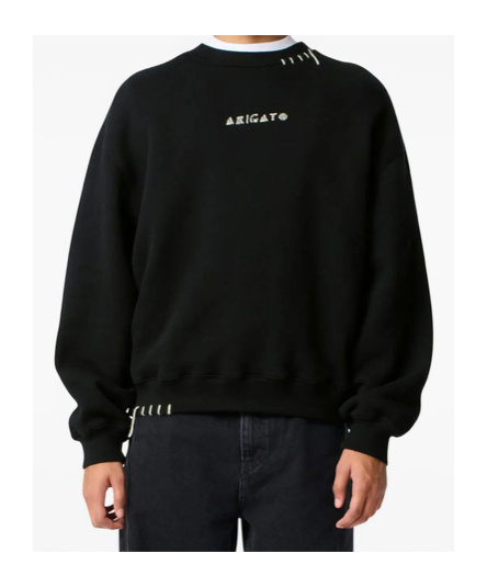 Axel Arigato Embroidered Logo Black Sweatshirt With Drop Shoulder Design In Black