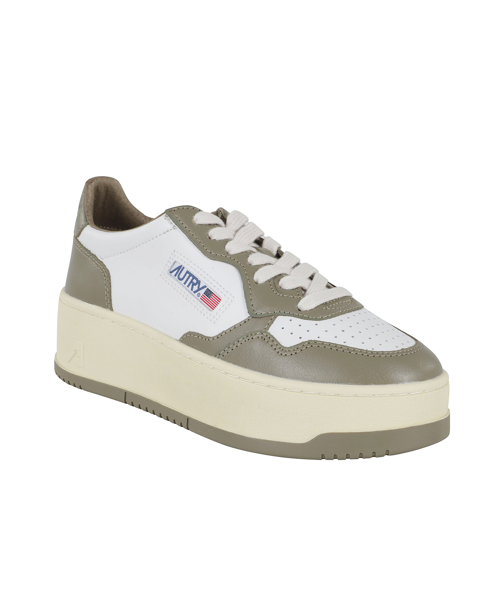 Autry Medalist Platform Sneakers In Leather In Nude