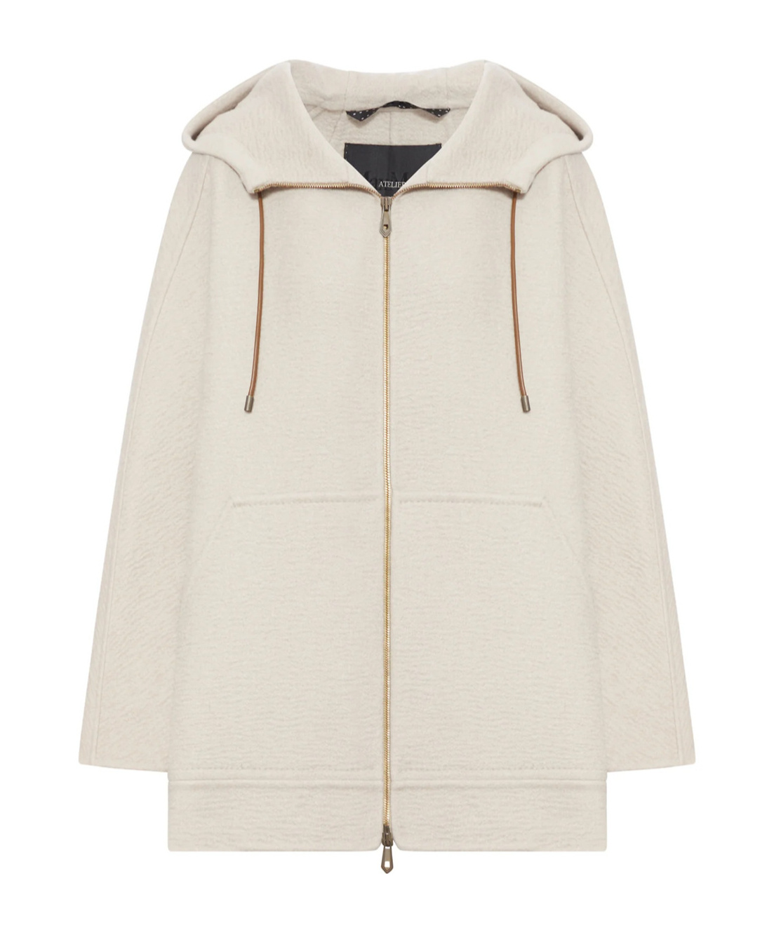 Max Mara Double-layer Pure Cashmere Sweatshirt Coat In White