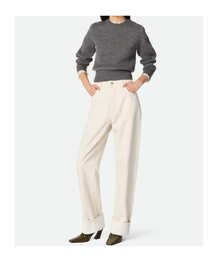 Bottega Veneta Denim Pants Stone Washed In White
