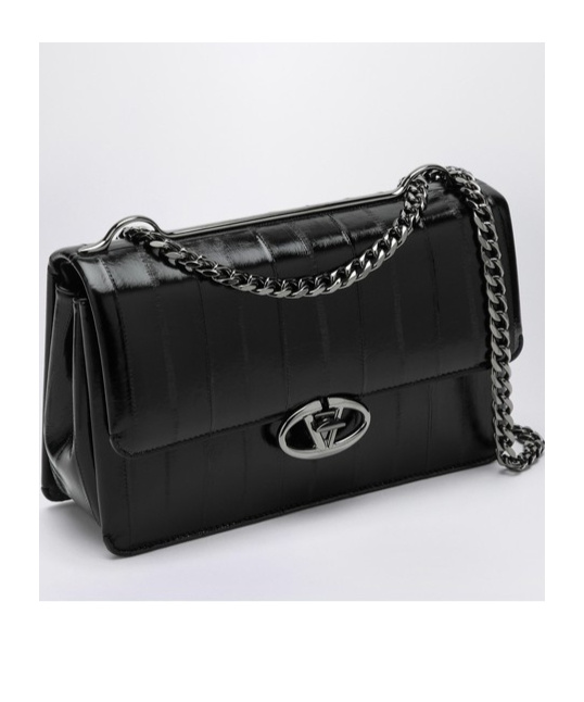 Valentino Vlogo Medium Shoulder Bag In Black