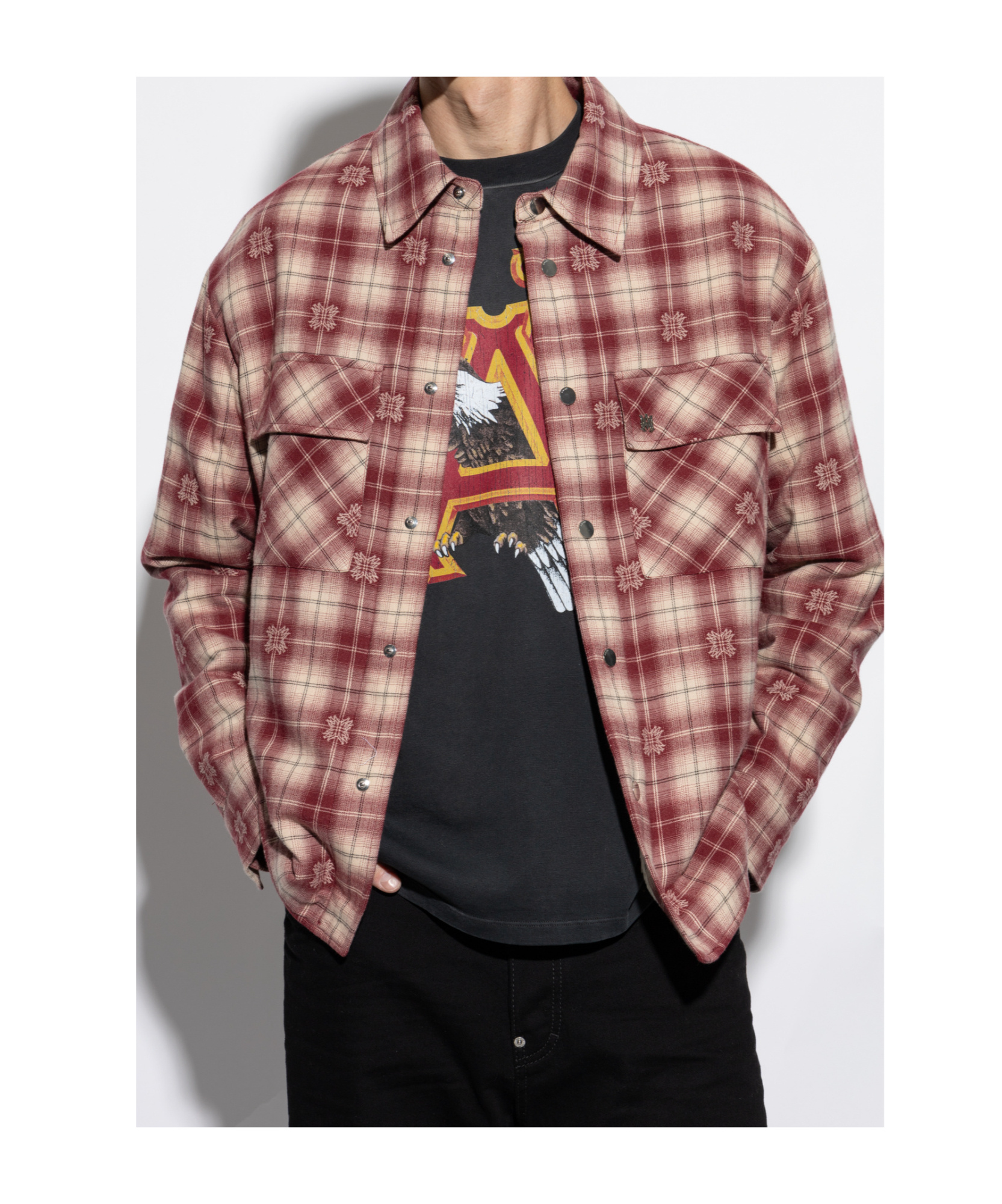 Amiri Insulated Shirt Jacket In Nude