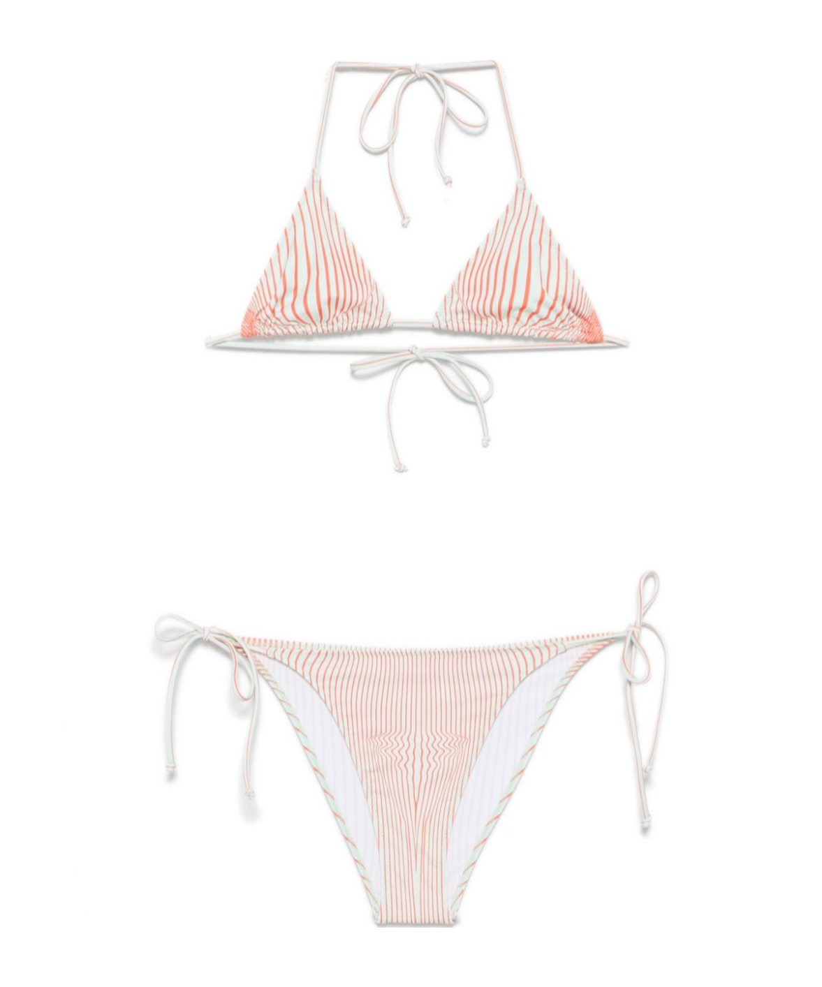 Jean Paul Gaultier Bikini Set Stampa "pinstripe Body Morphing" In White