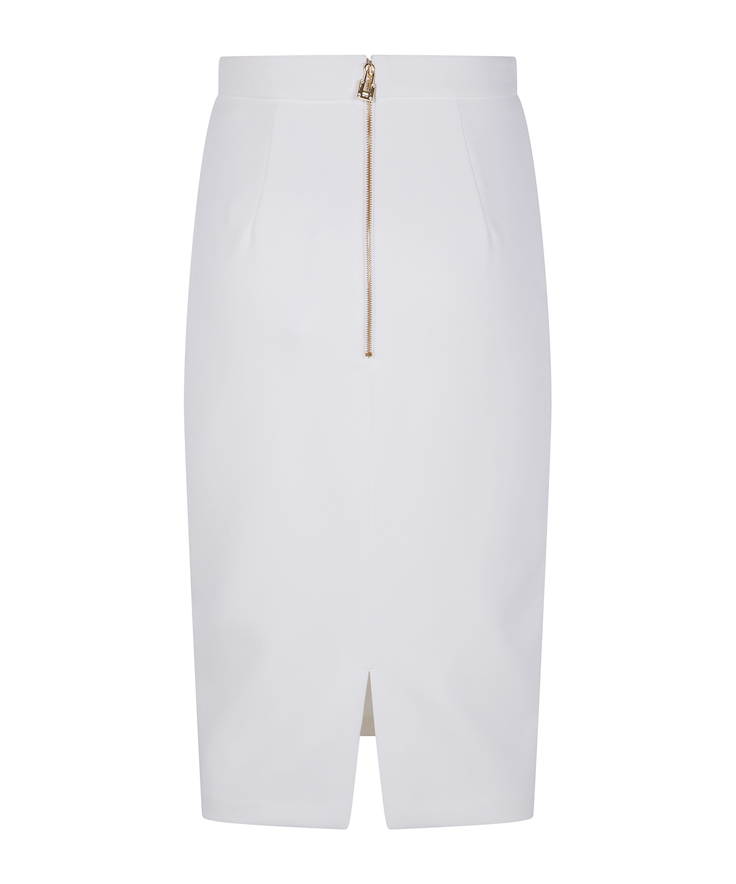 Elisabetta Franchi Gold-buckle Pencil Skirt In Blue