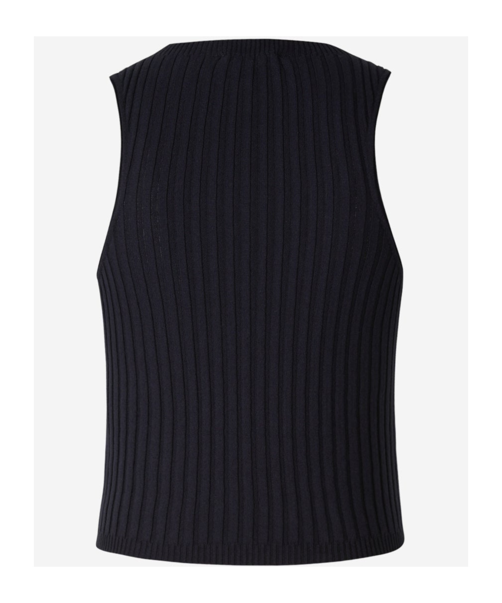 Shop Peserico Sleeveless Knitted Vest In Black