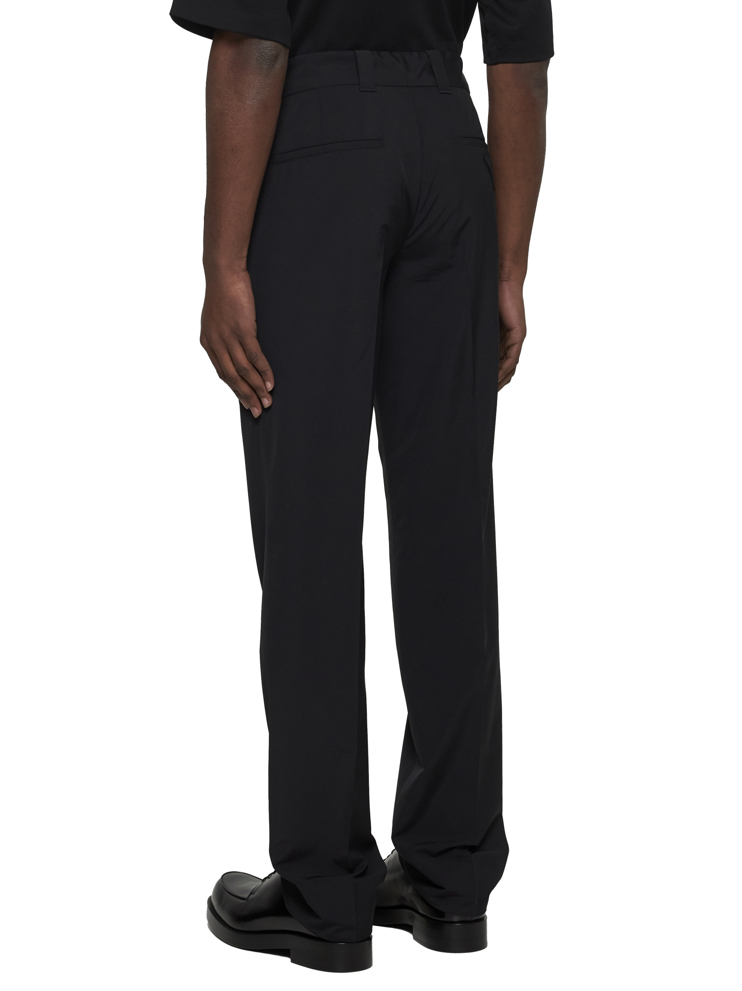 Prada Belt-loop Casual Pants In Black