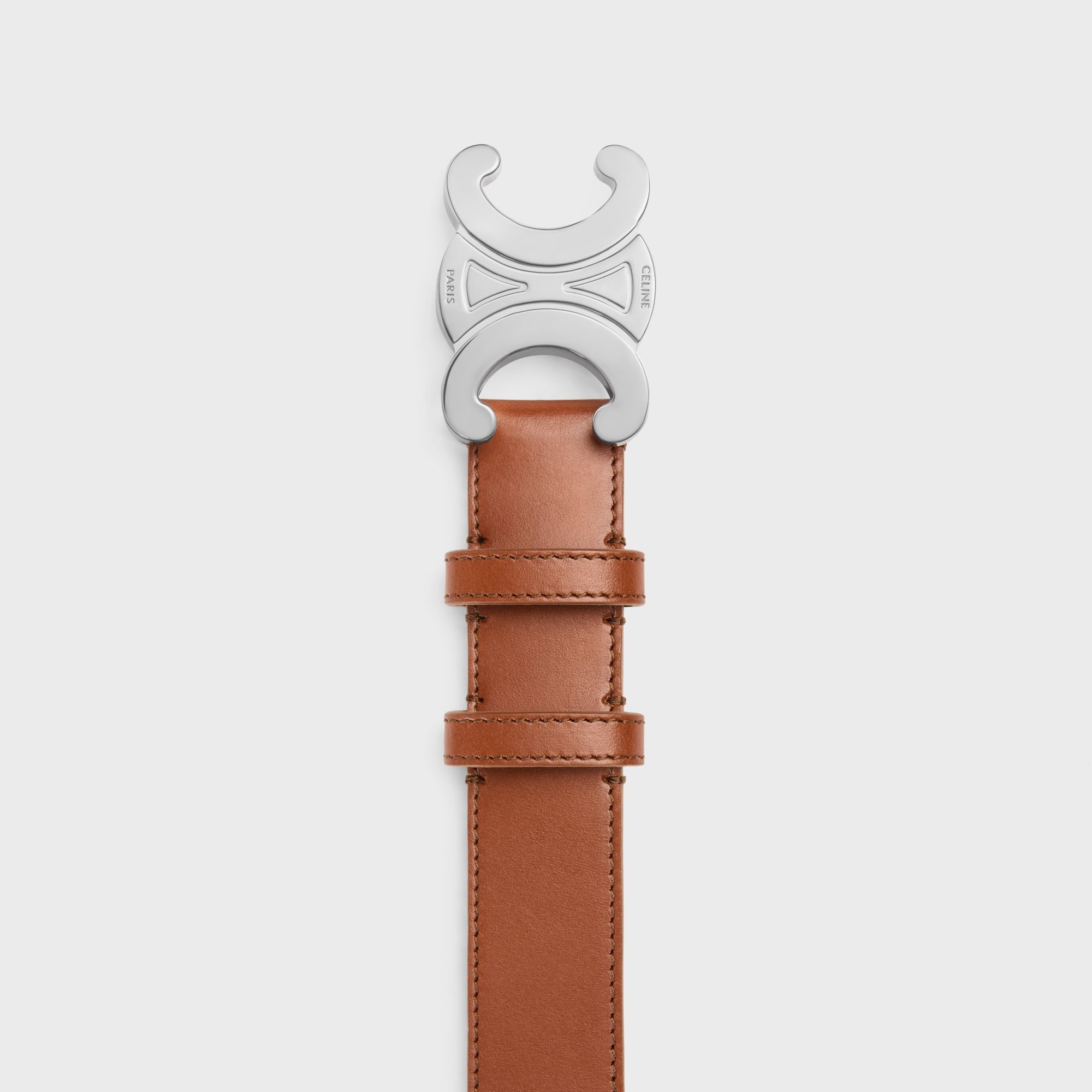Celine Double-sided Belt In Brown
