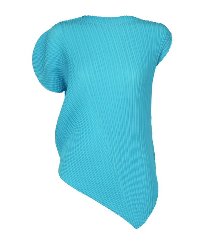 Issey Miyake Pleated T-shirt In Green