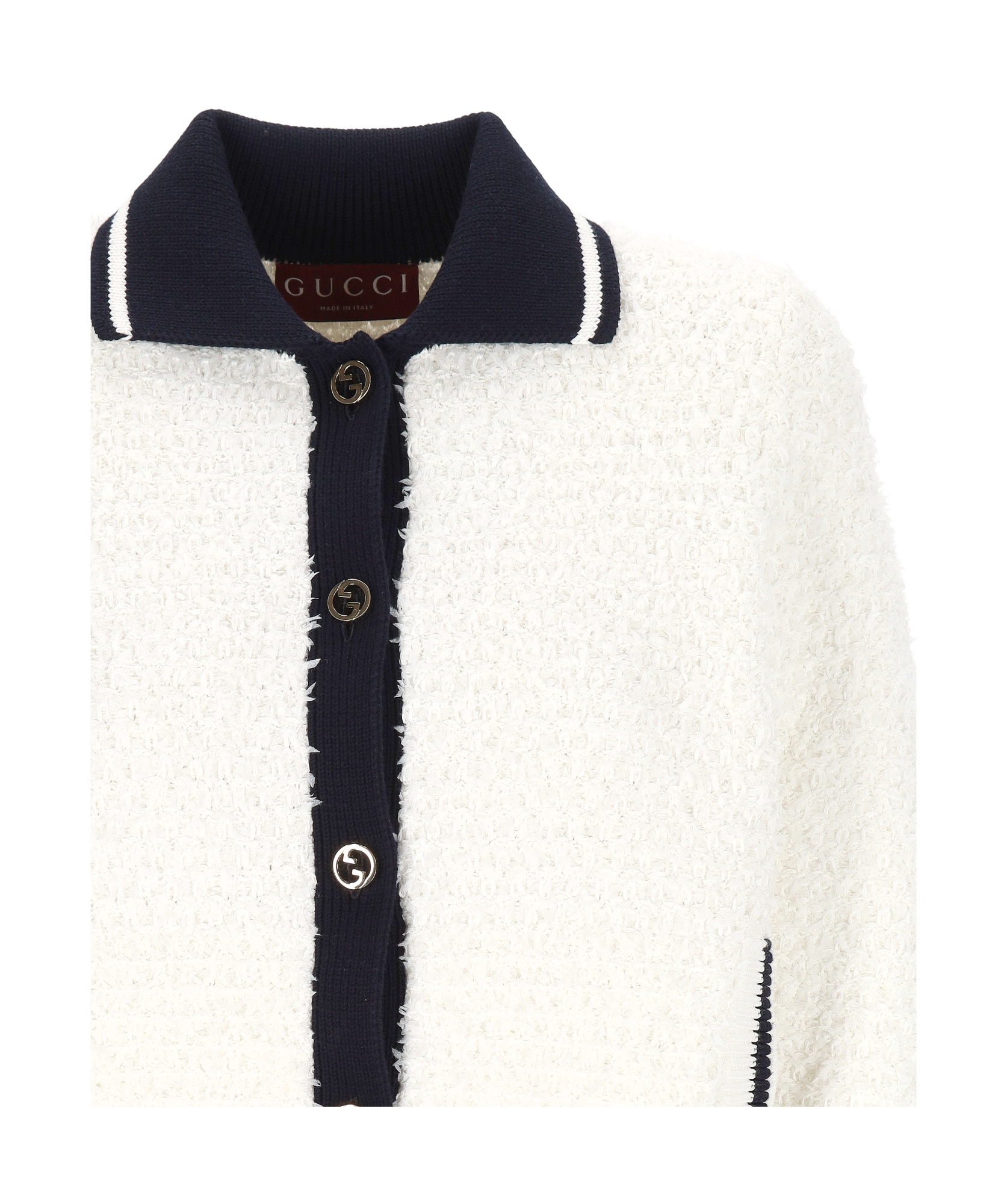 Gucci Cardigan In Misto Cotone Stretch Bianco  Donna In White