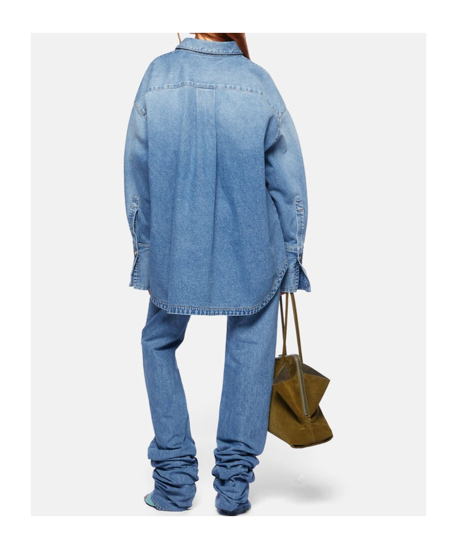 Attico Sky Blue Long Pants In Blue