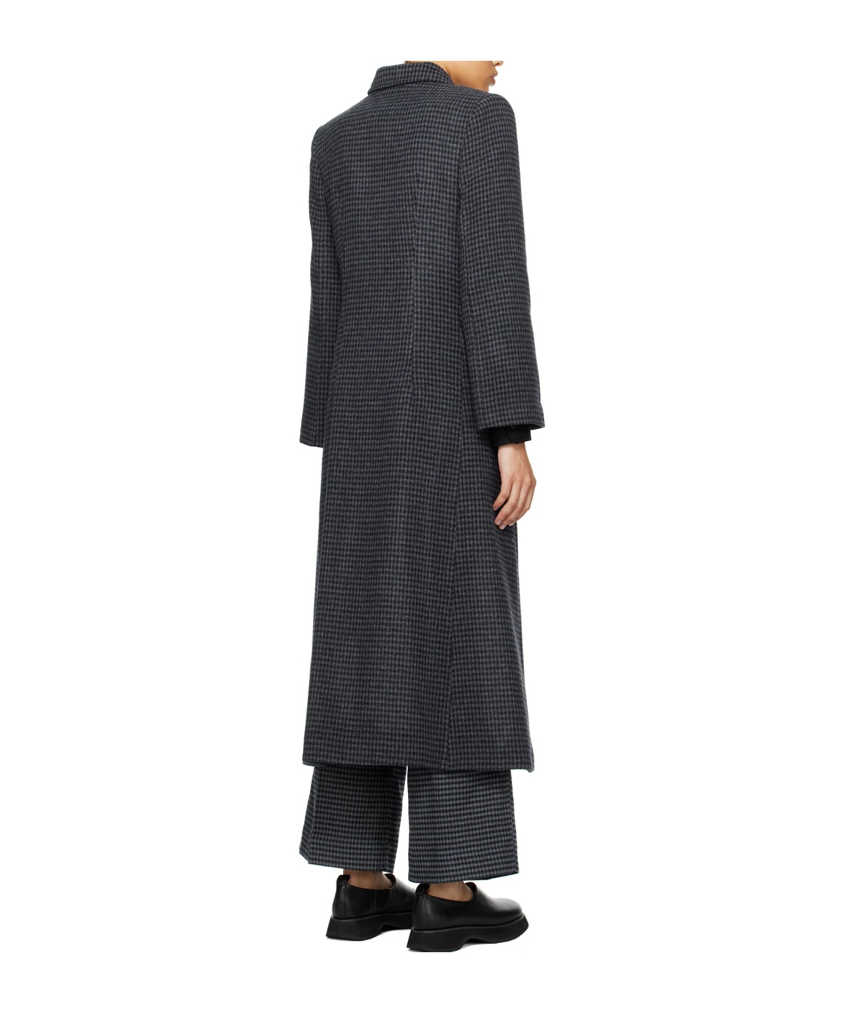 Shop By Malene Birger Gardeniia Checked Long Coat In Black