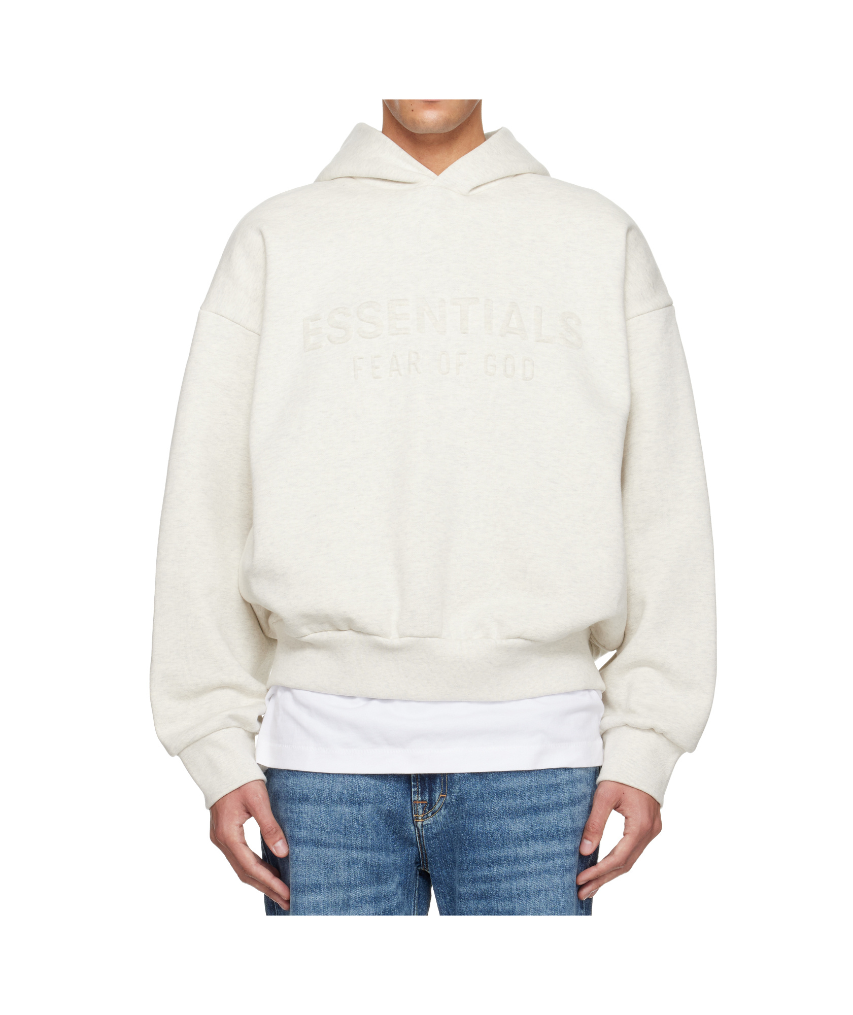 Essentials Embossed-logo Hoodie In Animal Print