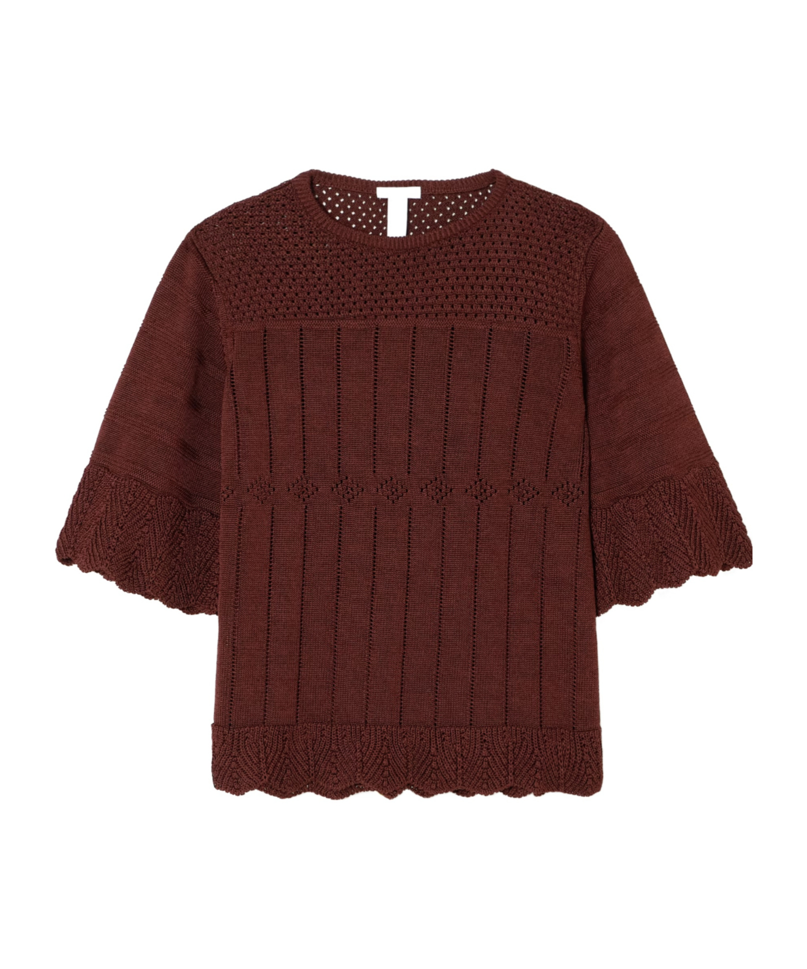 Eres Chimère Reverie Open-knit Cotton-blend Top In Brown