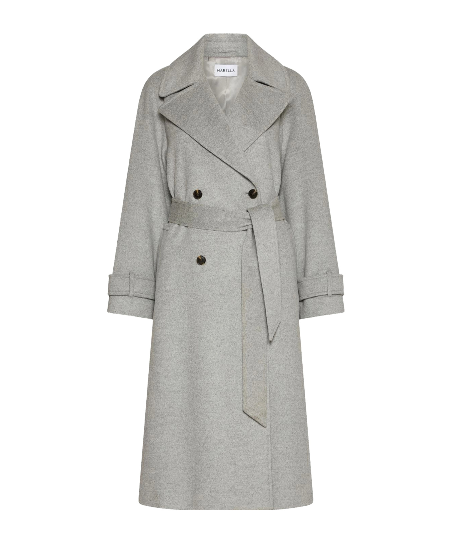 Marella Wool And Cashmere Broadcloth Coat In Gray