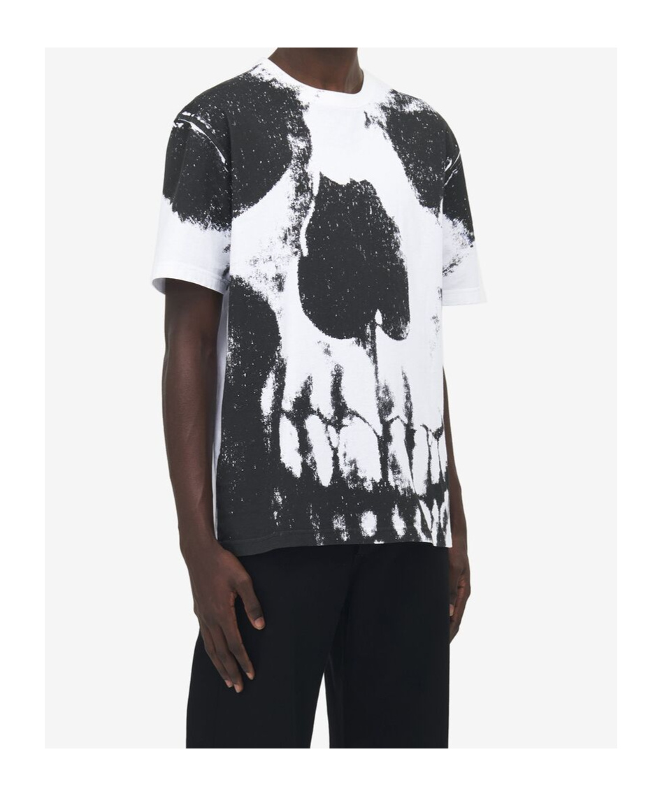 Alexander Mcqueen Skull Printed Cotton Jersey T-shirt In White