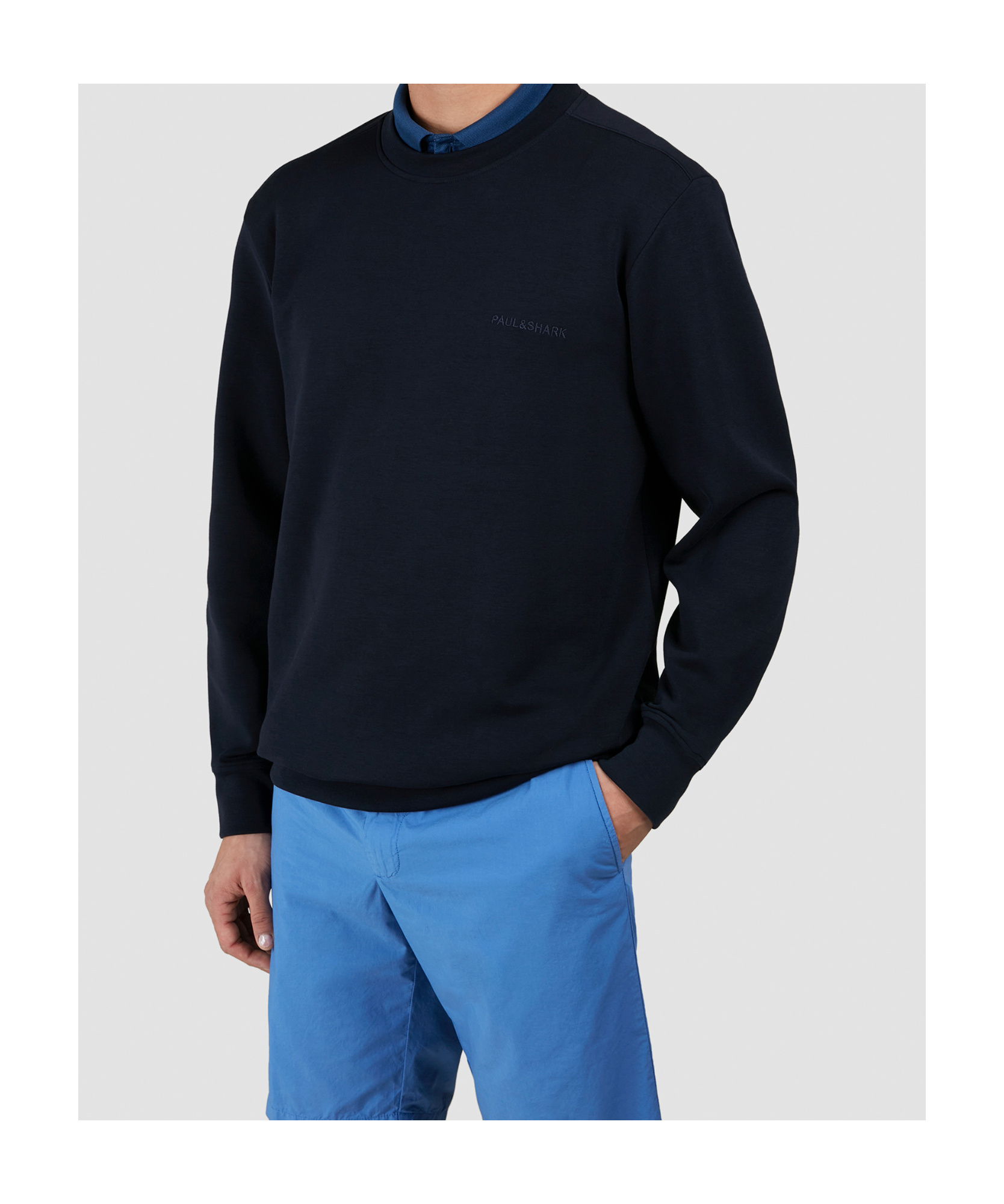PAUL & SHARK X-SOFT SWEATSHIRT WITH MAXI SHARKS PRINT