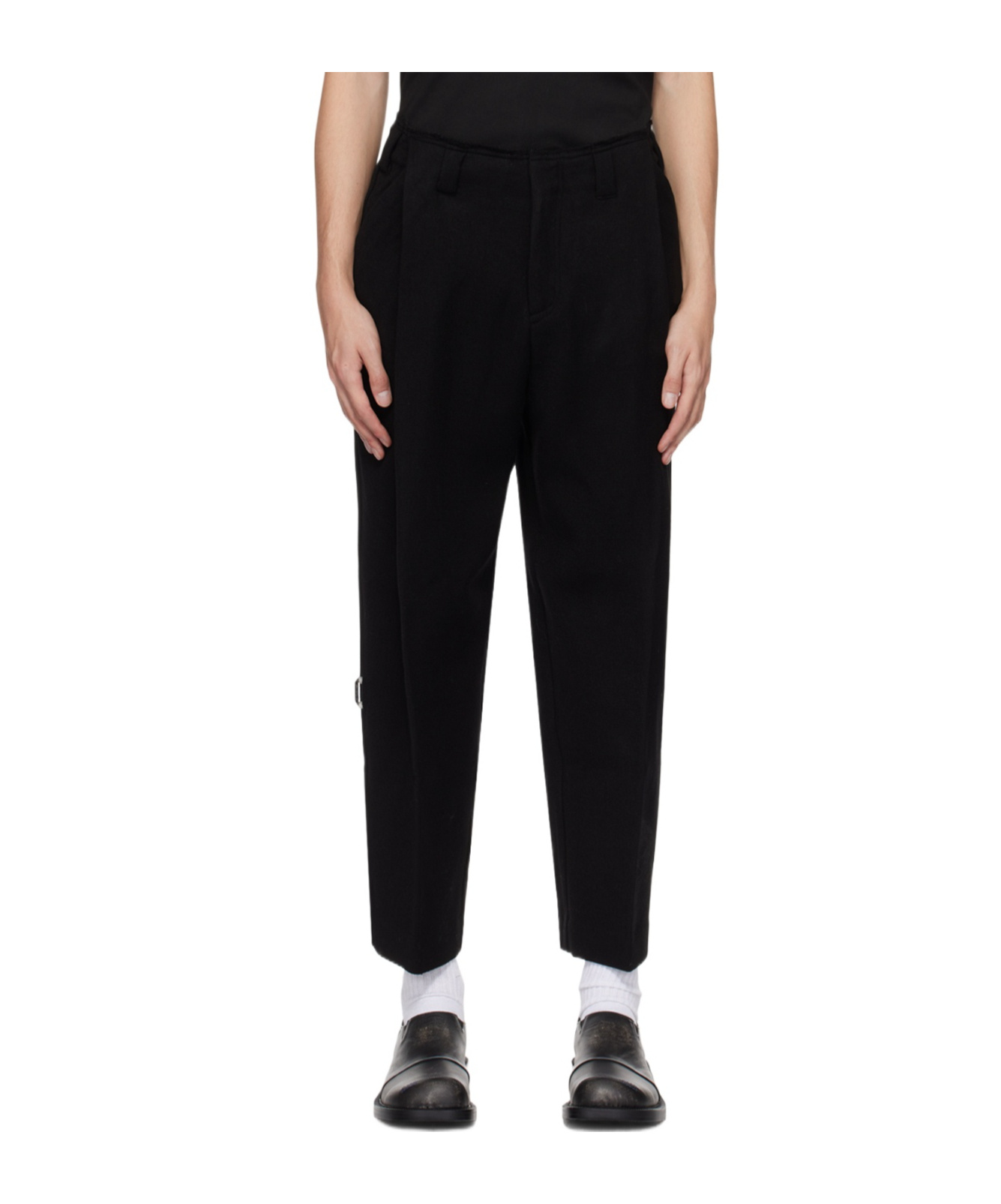 Ader Error Uncrimped Waist Casual Pants In Black