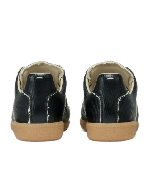 Maison Margiela Replica Sneakers Made Of Shiny Coated Leather In Black