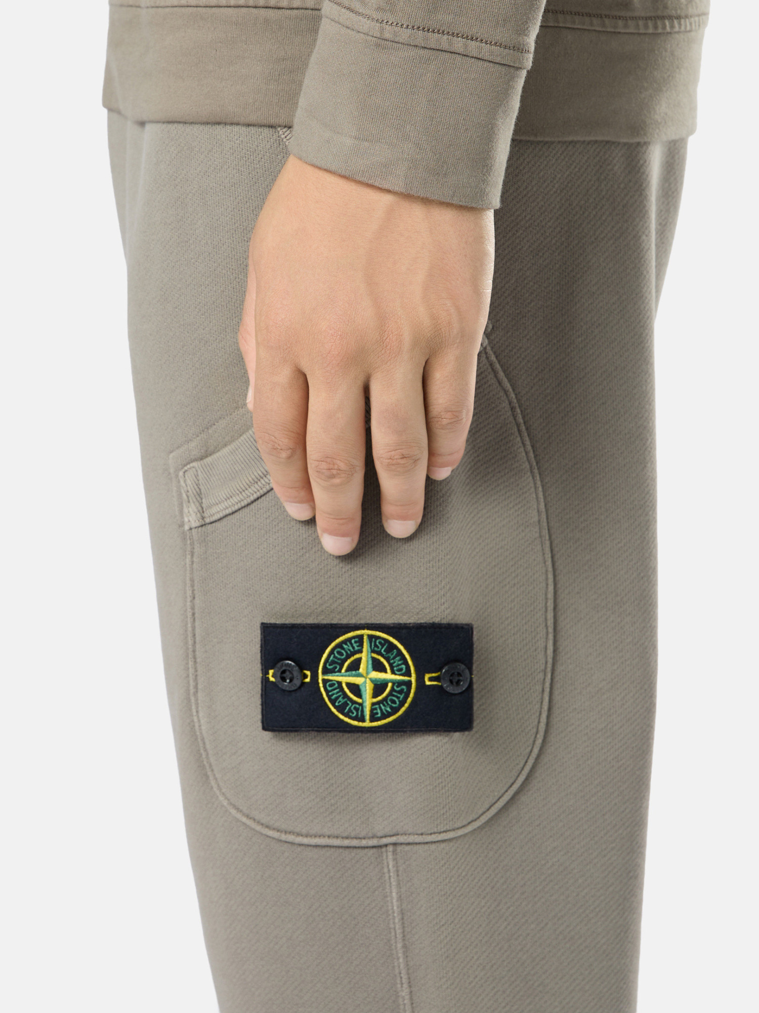 Stone Island Fleece Sweatpants In Nude